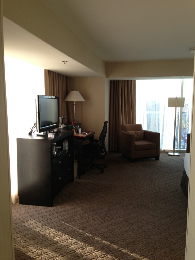 corner room at hilton anaheim with windows on two sides