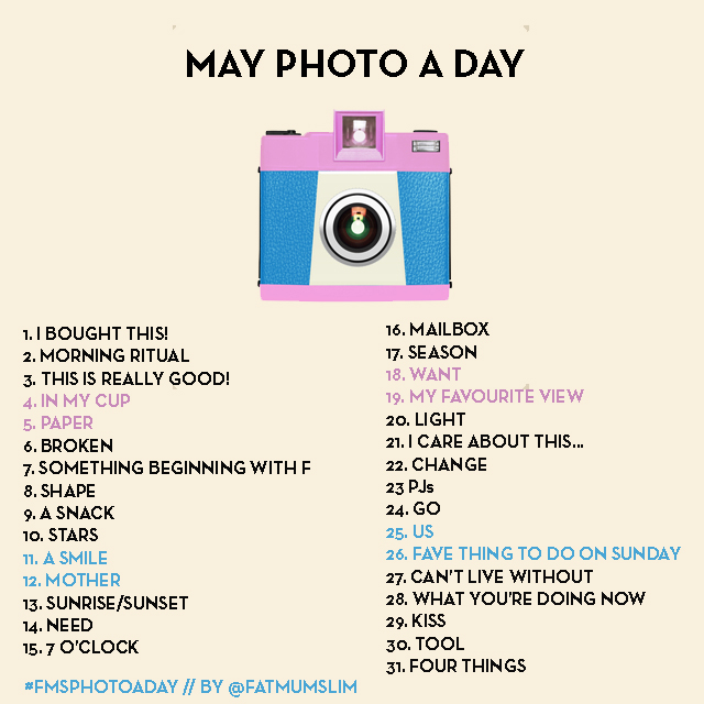 fatmumslim may 2013 photo a day prompt card
