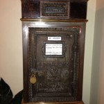 large dark metal old mailbox
