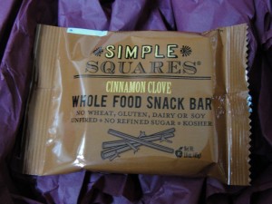 simple squares cinnamon clove whole food snack bar included in the november 2012 yuzen box