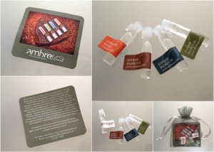 collage of ambre blends essences included in the december 2012 yuzen box