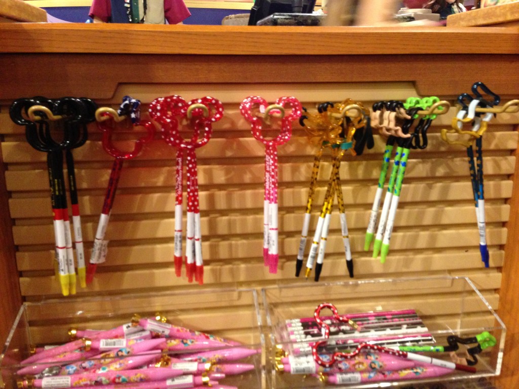 disney character pens with ends bent into head shapes