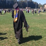 ucla engineering masters graduate walking in field