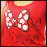 red minnie mouse tank top with red and white polka dot bow