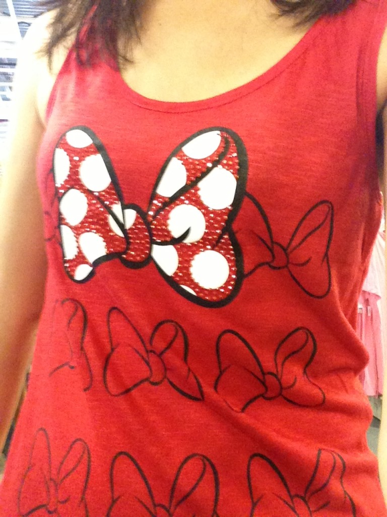 minnie mouse red and white polka dot bow tank top