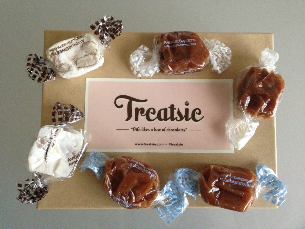 treatsie july box with avenuesweets caramels and nougats