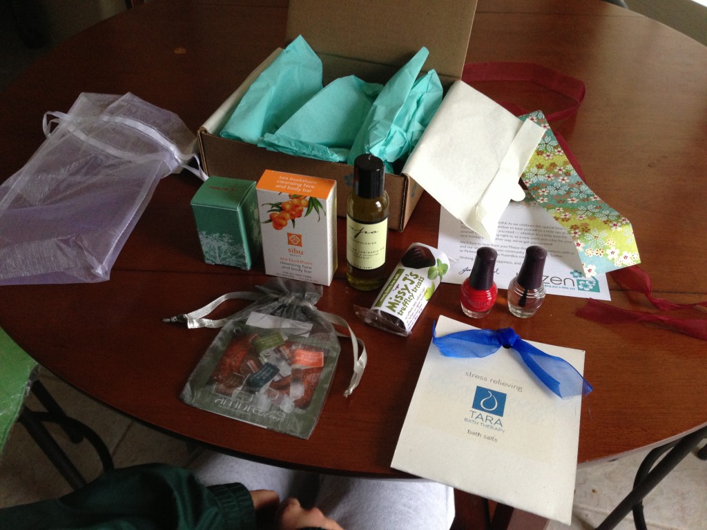 items in yuzen december 2012 box laid out