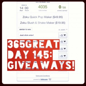 365great challenge day 145: giveaways