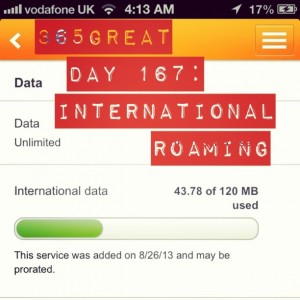 365great challenge day 167: international roaming