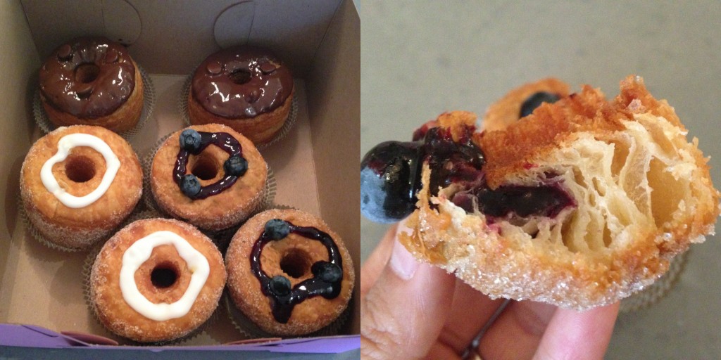 collage of cronuts croiisant and donut cross