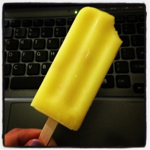 yellow pineapple popsicle stick