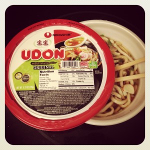 bowl of instant udon noodles