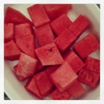 pile of watermelon cubes