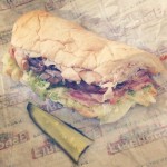 half of sub and dill pickle slice from firehouse subs