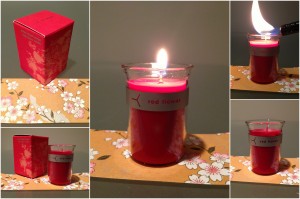 collage of red flower italian blood orange little flower candle included in the february-april spring 2013 yuzen box