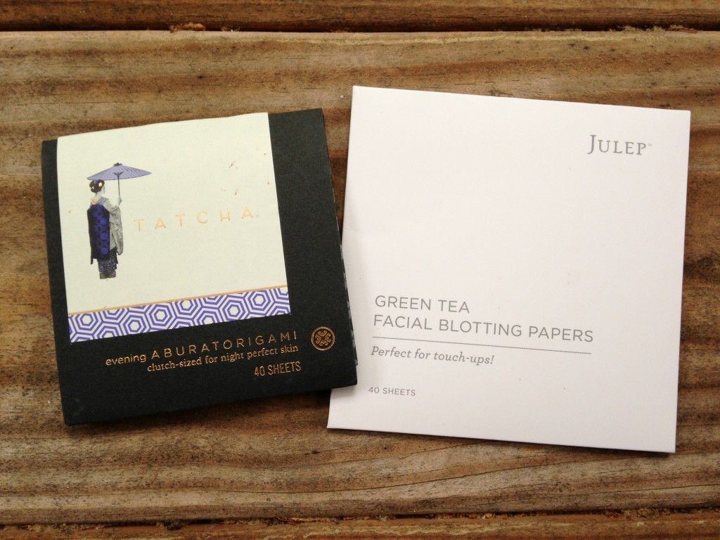 tatcha evening aburatorigami and julep green tea facial blotting papers