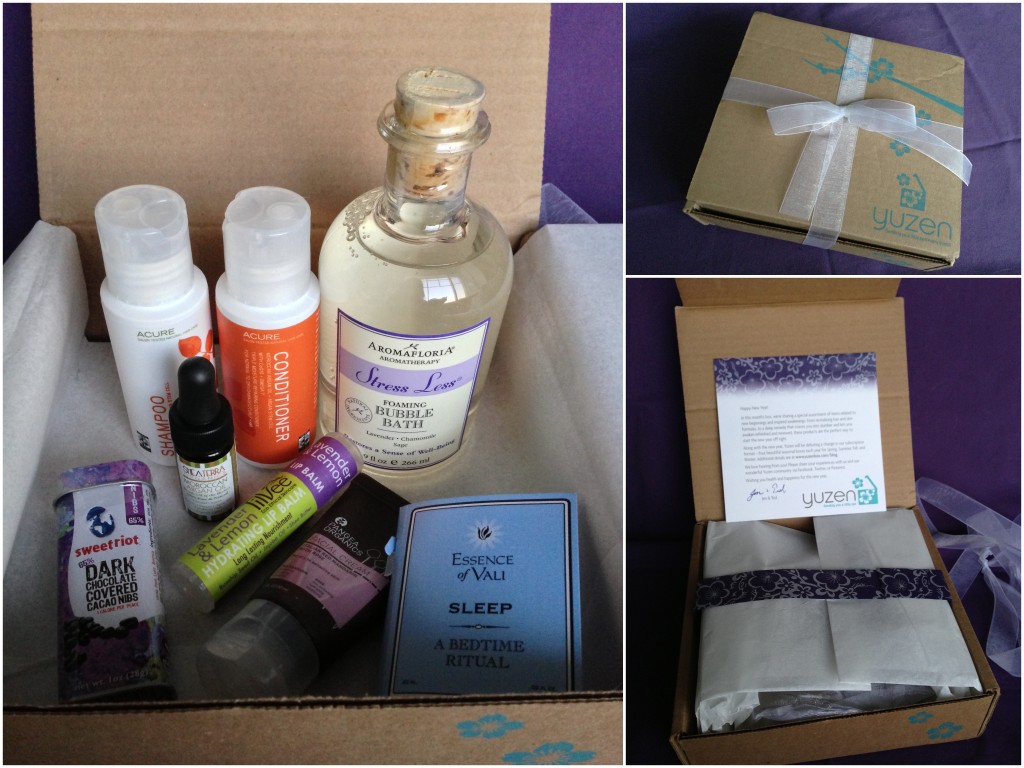 collage of unboxing of january 2013 yuzen box