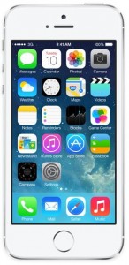 screenshot of apple iphone 5 showing new ios 7 operating system
