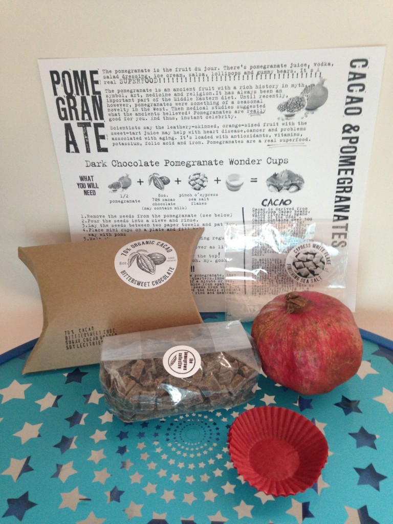the homegrown collective august 2013 products for dark chocolate pomegranate wonder cup snacks with instruction sheet