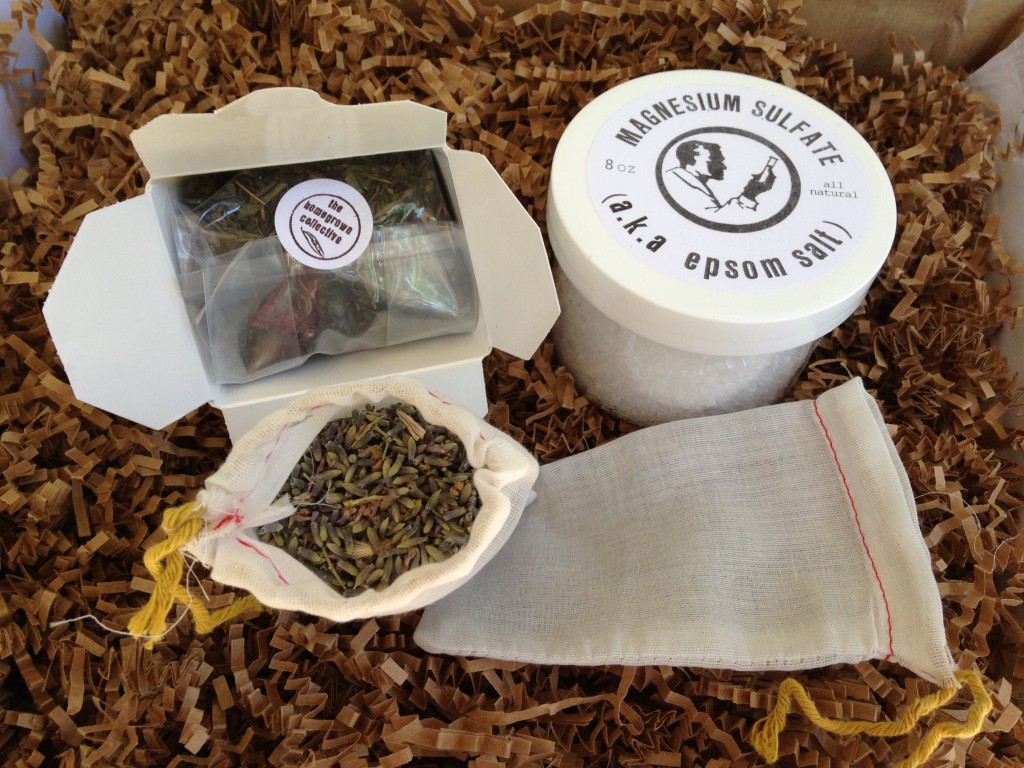 the homegrown collective august 2013 products for making green tea & lavender epsom salt bath soak