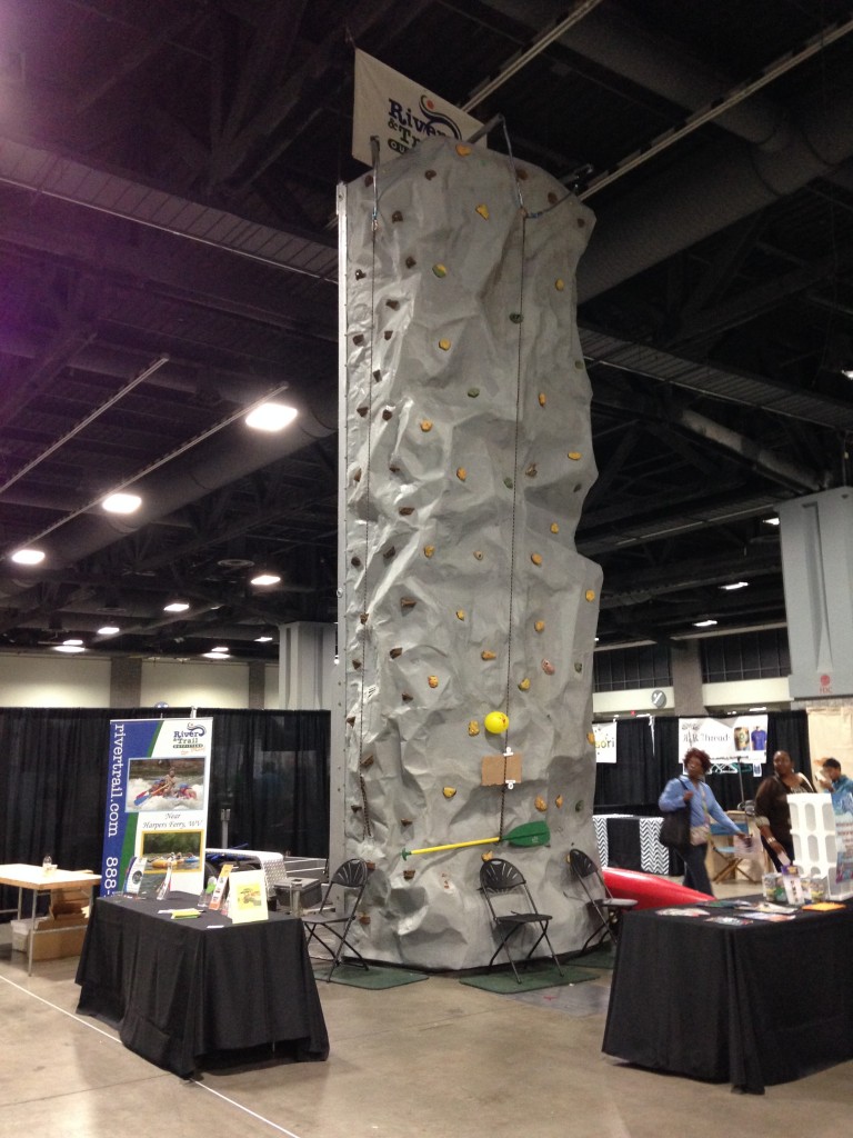 rock wall in middle of convention space at green festival dc 2013