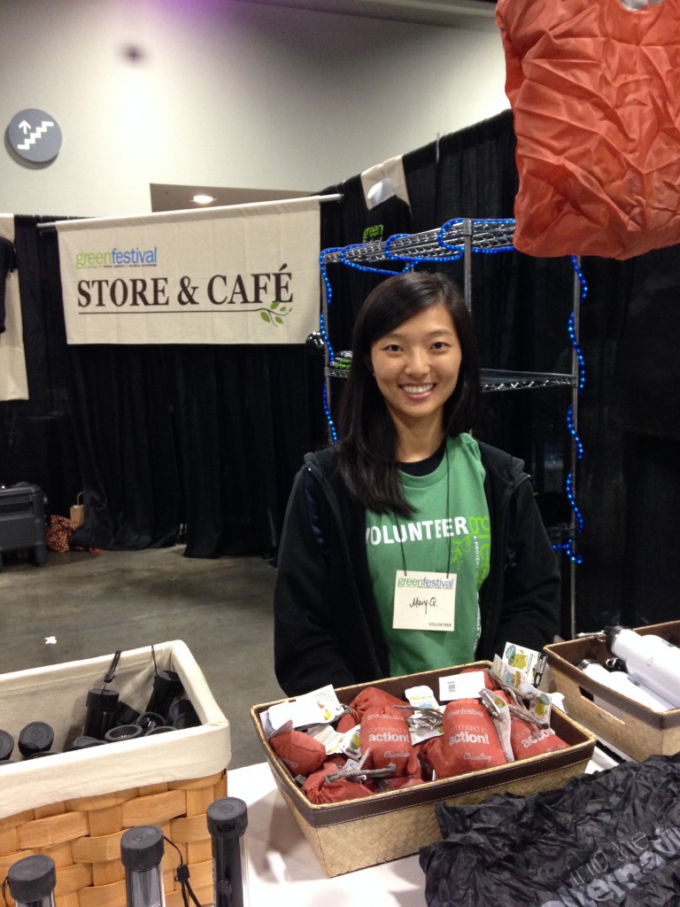 volunteer at green festival dc 2013 helping sell items at green festival store and cafe