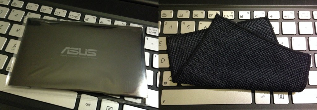 It came with a microfiber cloth to wipe off fingerprints!