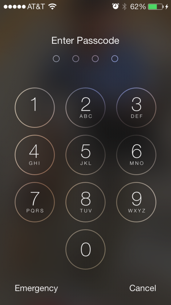 ios 7 lock screen with new keypad design