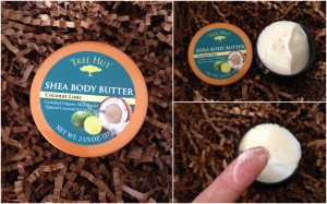 collage of tree hut coconut lime shea body butter
