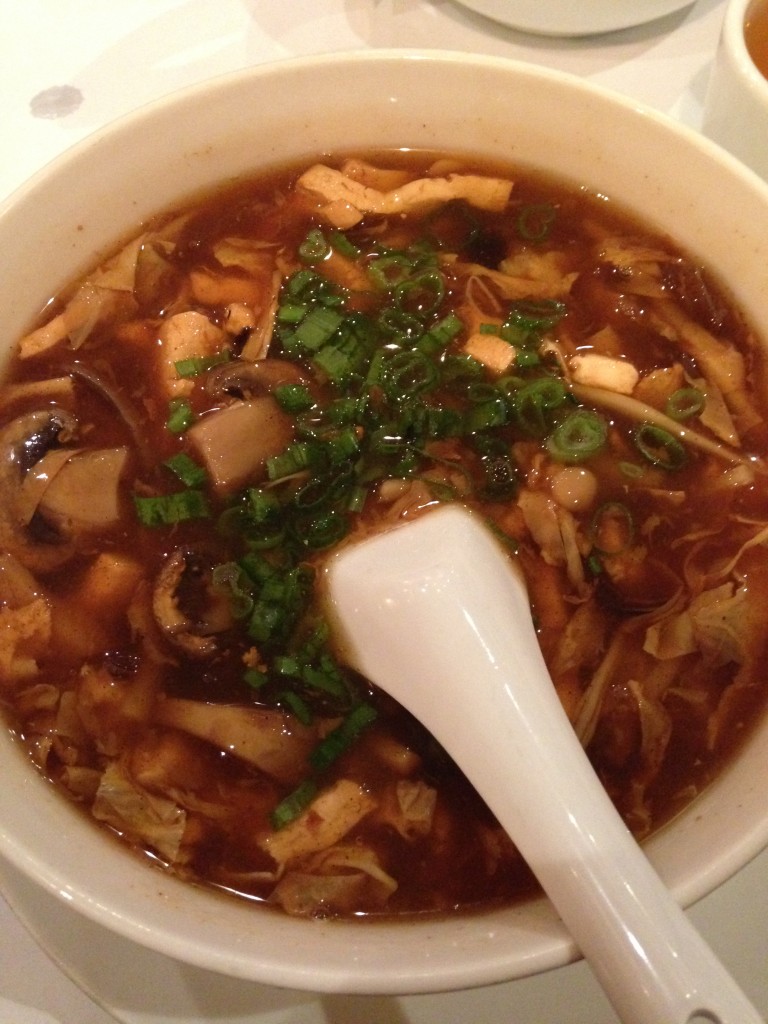 bowl of hot and sour soup at ollie's