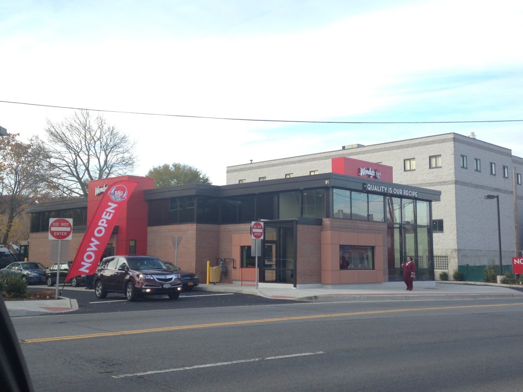 brand new wendy's building with very modern look