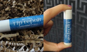 collage of skin salvy lip repair unscented lip balm included in april 2013 blissmobox