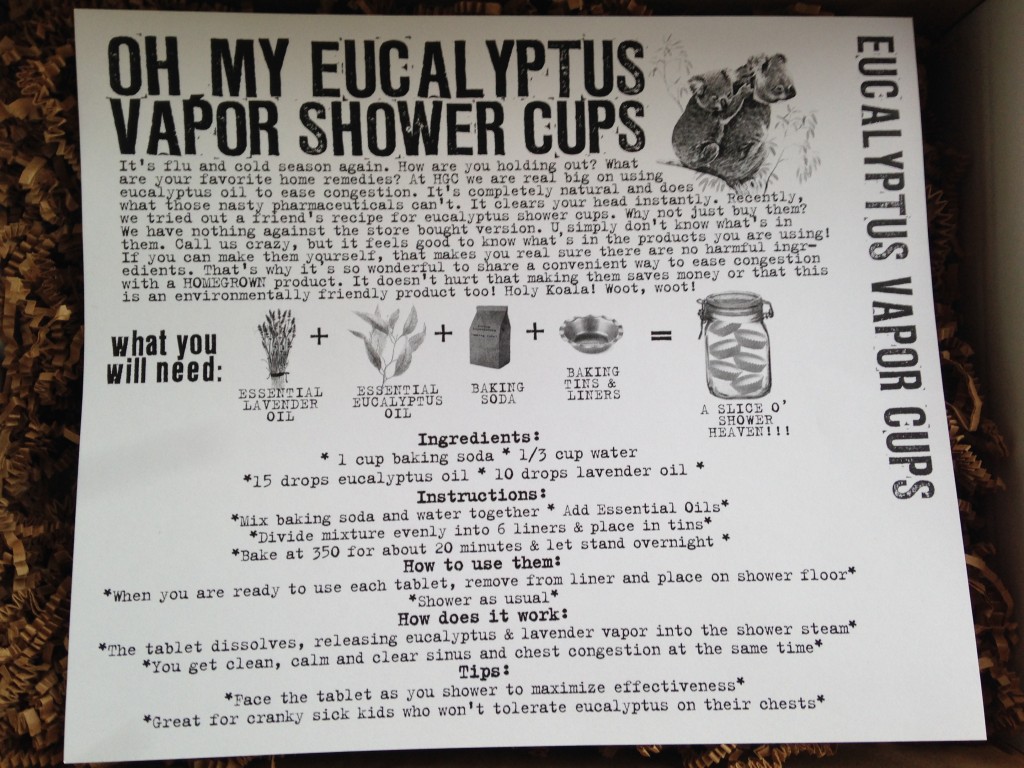 the homegrown collective december 2013 project eucalyptus vapor cups info card