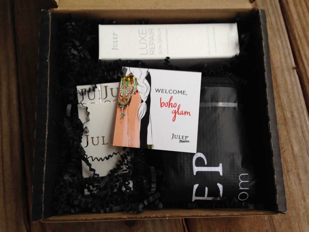 julep maven boho glam starter box contents with welcome card