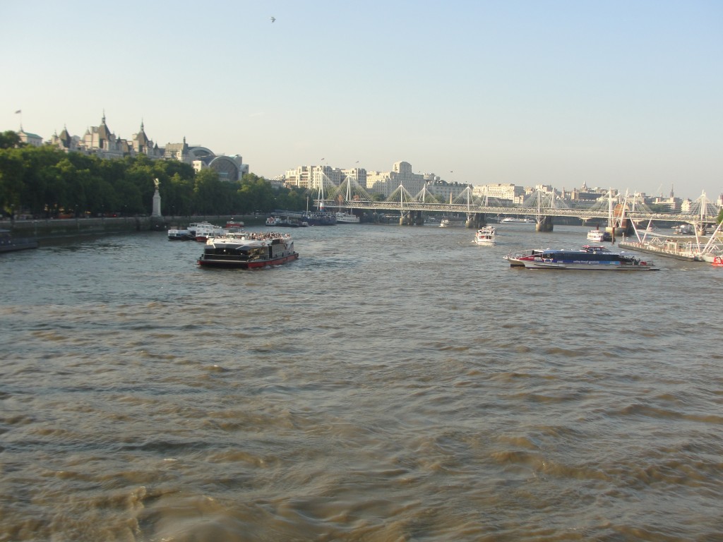 choppy waters of river thames