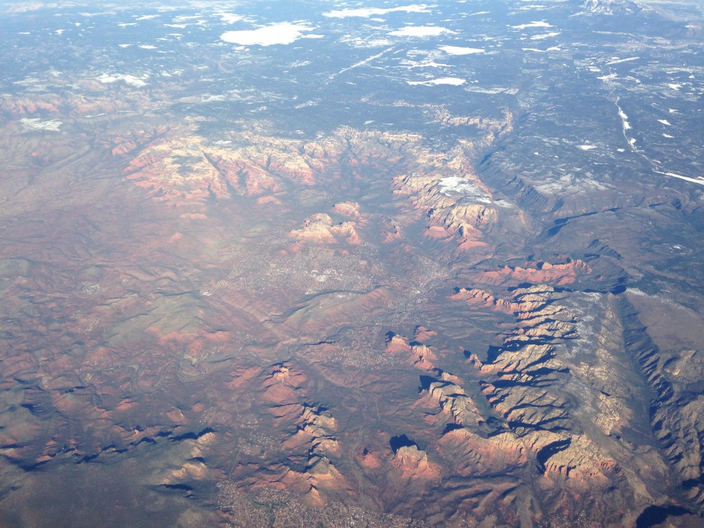 aerial view of sedona arizona red rock state park landscape