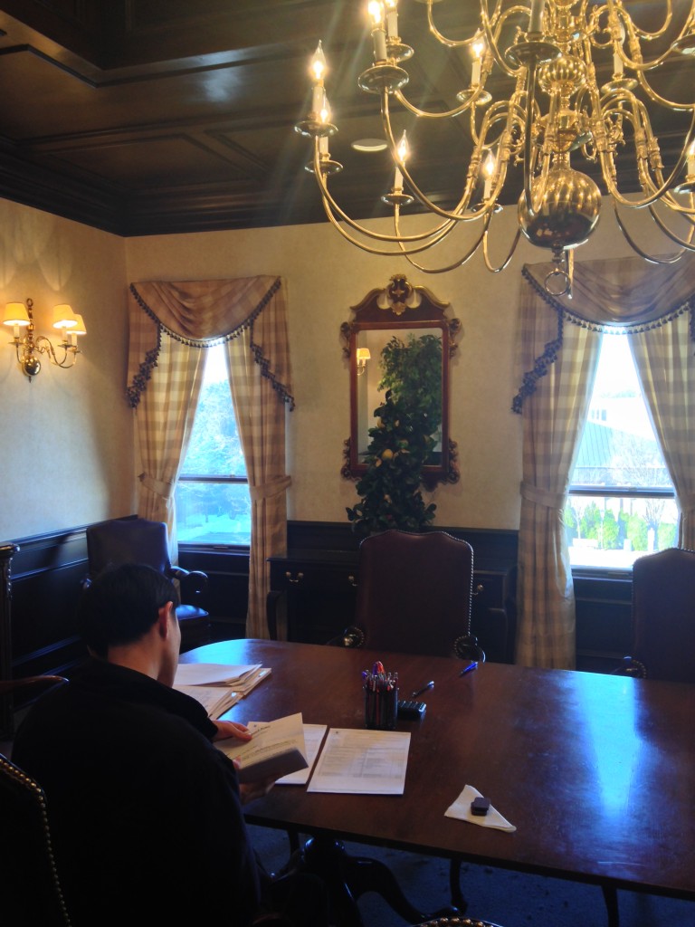 fancy room at title company for going through settlement paperwork