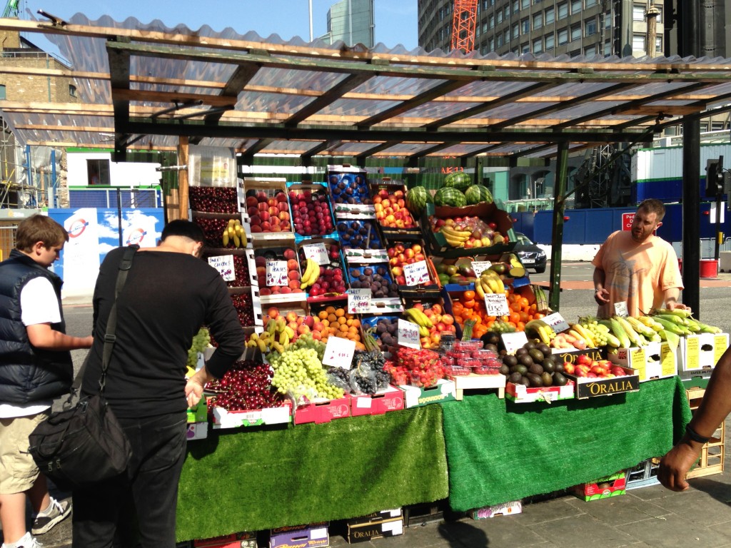 fruit stand on streets of london