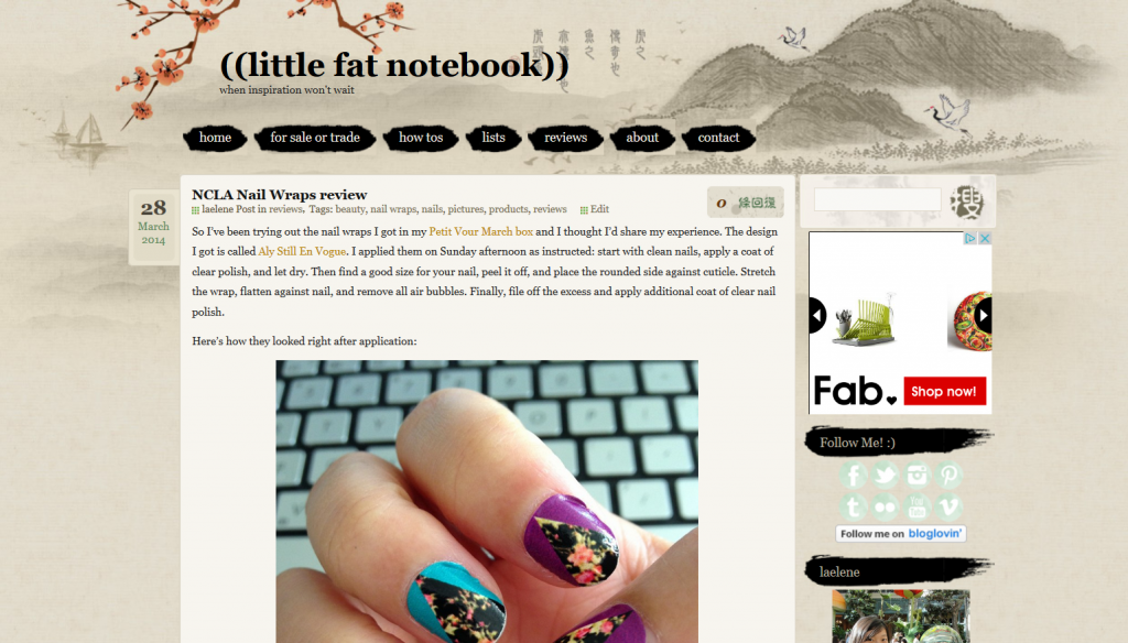 little fat notebook blog with ink and wash wordpress theme
