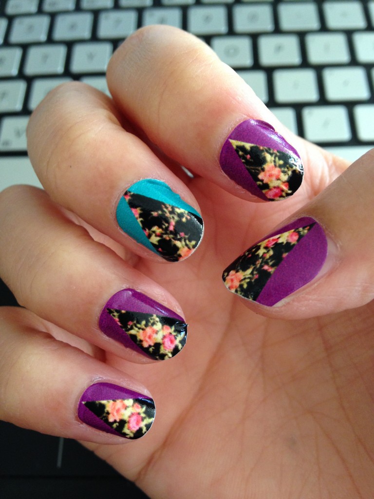 ncla nail wraps in aly still en vogue on nails of right hand