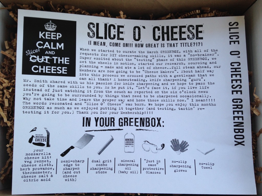 the homegrown collective march 2014 slice 'o cheese info card