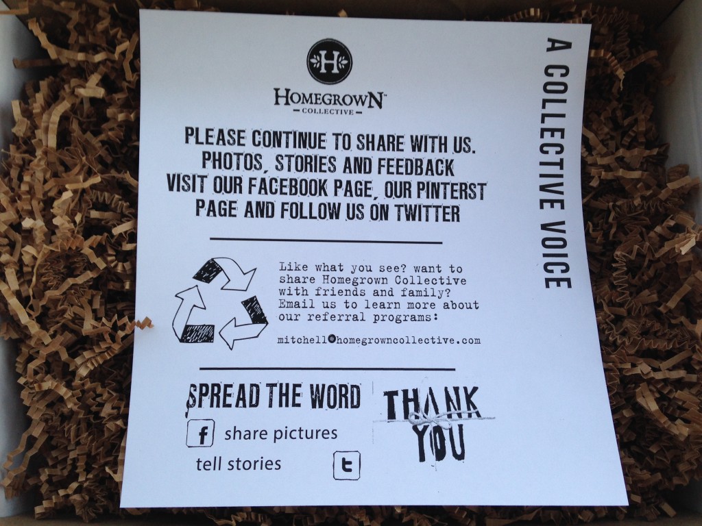 the homegrown collective march 2014 spread the word social media and sharing info card