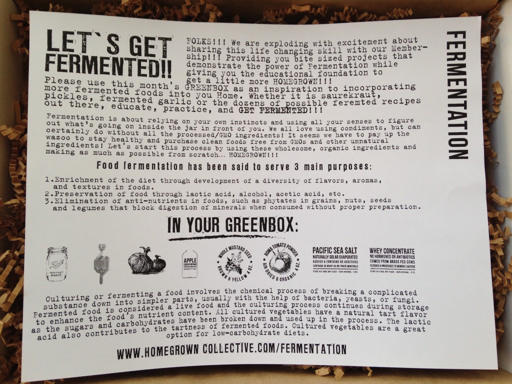 the homegrown collective april 2014 fermentation info card