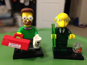simpsons lego characters ned flanders and mr. burns