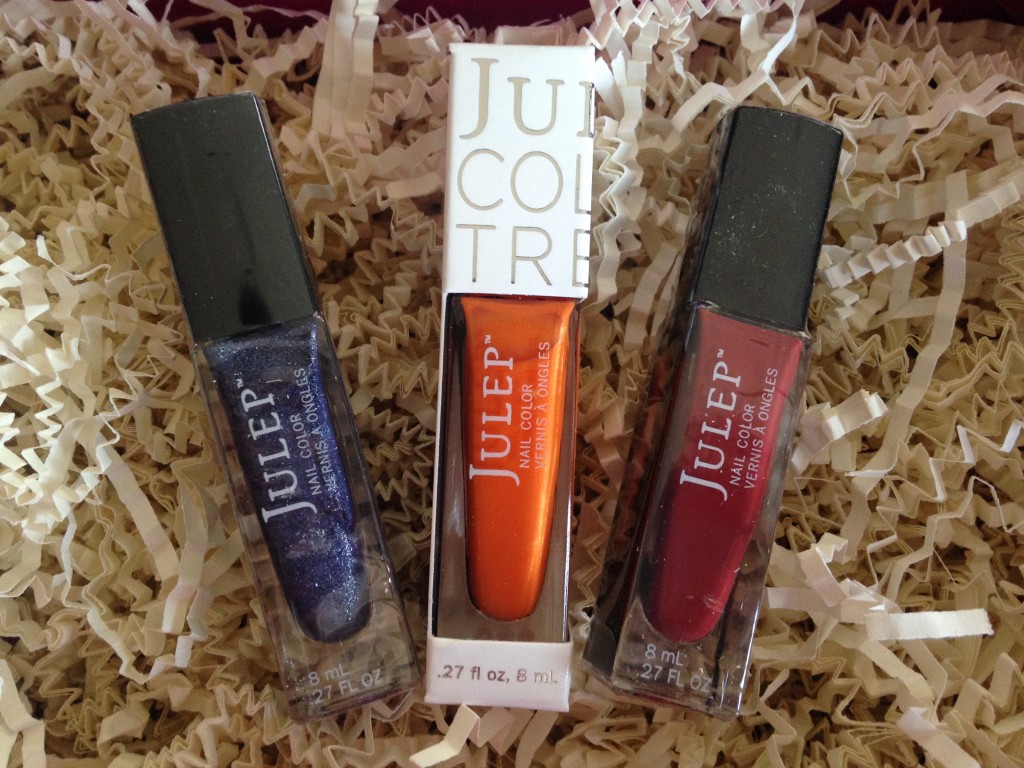 set of julep polishes in tracy, marjorie, and claudette