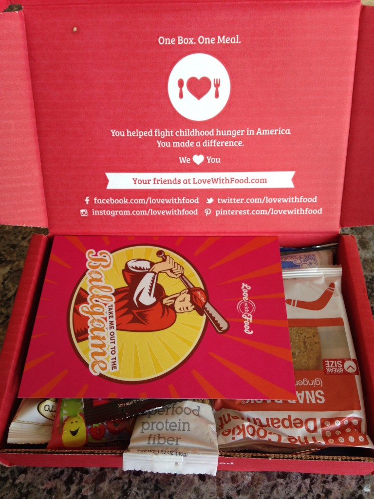 love with food june 2014 box first look with card and snacks in open box