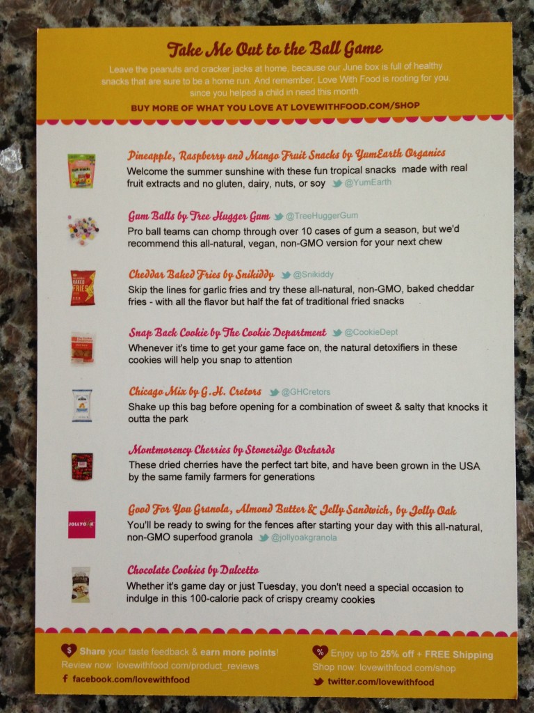 love with food june 2014 box info card listing snacks included