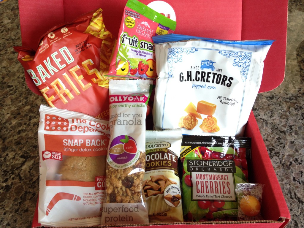 contents of june 2014 love with food box including eight snacks