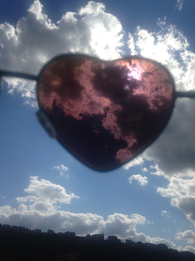 The world through my heart sunglasses.