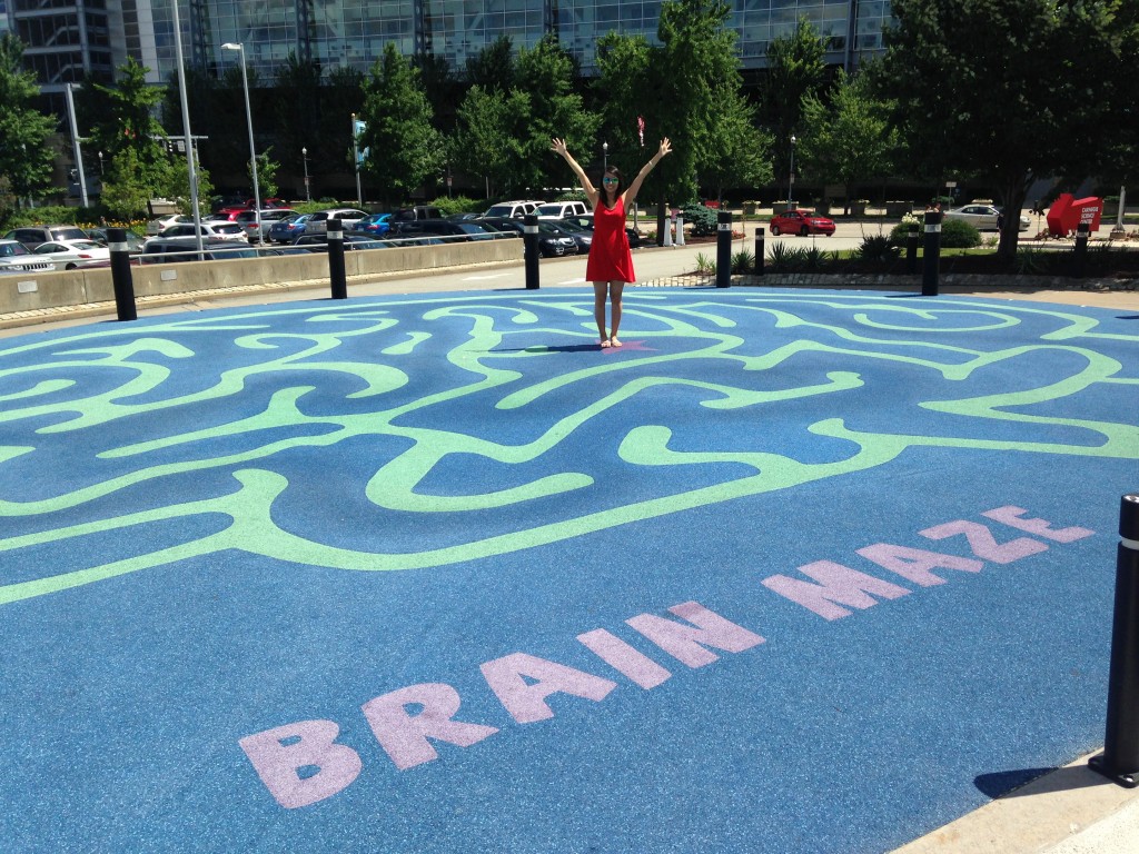 Outside the science center, we entered the Brain Maze.